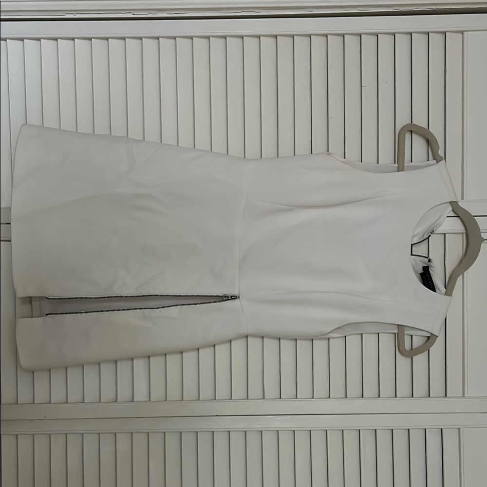 Alice + Olivia White Zipper Mini Dress